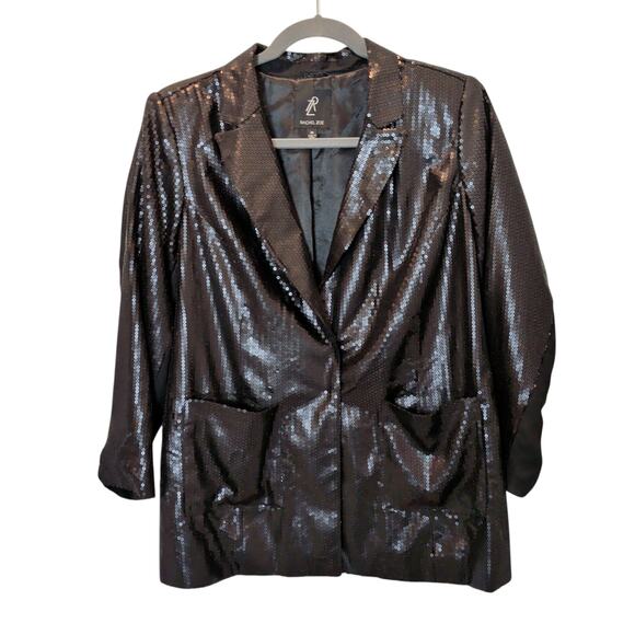 Rachel Zoe Jackets & Blazers - Rachel Zoe Plus Sz 2X Black All Over Sequin Blazer Jacket Glam Wedding Event